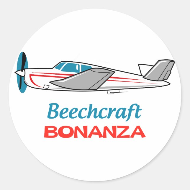 Beechcraft Bonanza Runt Klistermärke (Framsida)