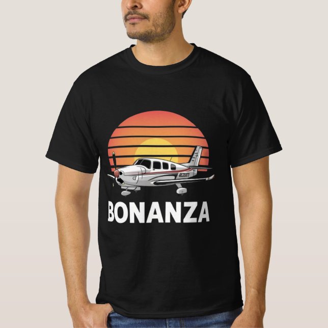 Beechcraft Bonanza T Shirt (Framsida)