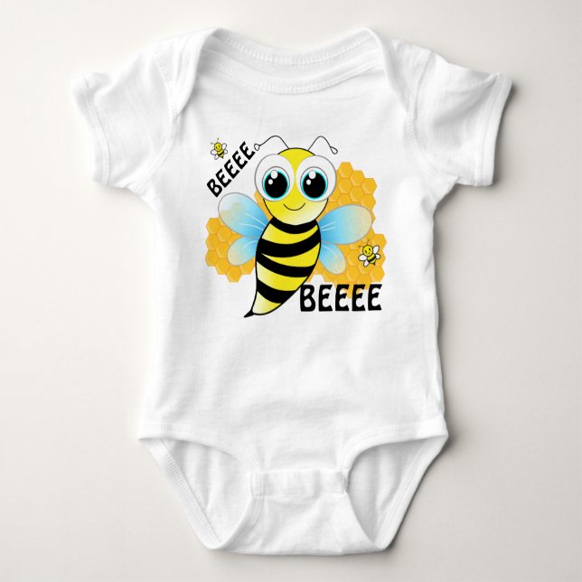 BEEEES & Bihå Bla och Gul Bebis Bodysuit T Shirt (Framsida)