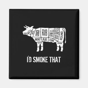 Beef Butcher Chef Cook Funny Smoke som Magnet