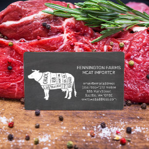 Beef Diagram Bakgrund för kalkbräde Visitkort