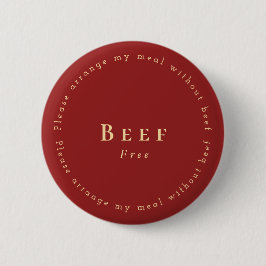Beef-Free Request Badge, Dark red - White Knapp
