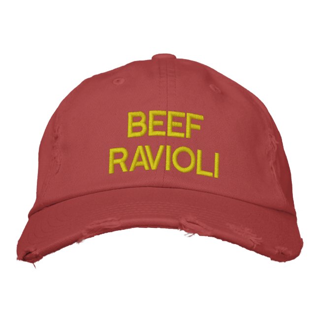 Beef Ravioli Embroized Hat Broderad Keps (Framsida)