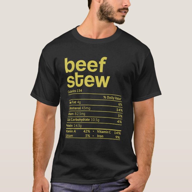 Beef Stew Nutrition Facts Funny Thanksgiving Chris T Shirt (Framsida)