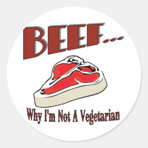 Beef Sticker Runt Klistermärke