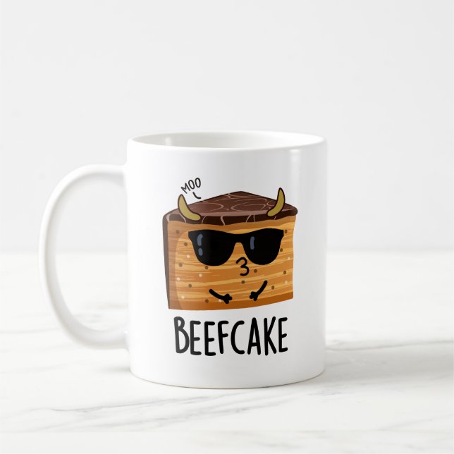 Beefaka Funny Cake Pun Kaffemugg (Vänster)