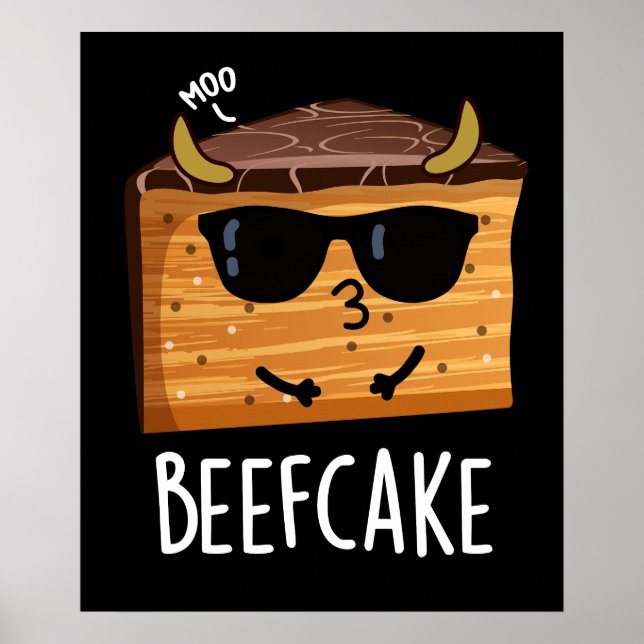Beefaka Funny Cake Pun Mörk BG Poster (Framsidan)