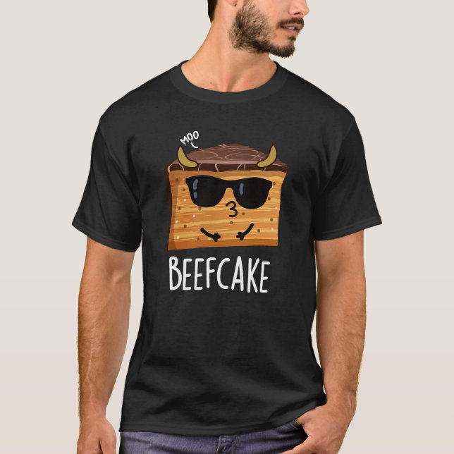 Beefaka Funny Cake Pun Mörk BG T Shirt (Framsida)