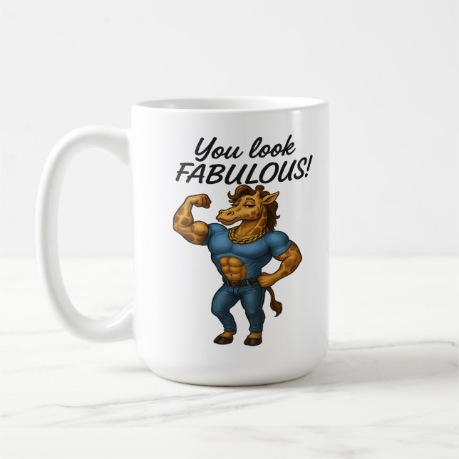 Beefaka Giraffe - Fabulous och Flexed Kaffemugg (Vänster)