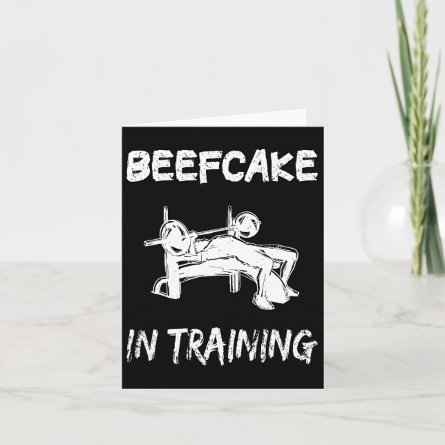 Beefaka i träningsgymmen Muscle Funny Bodybuilding Kort (Framsida)