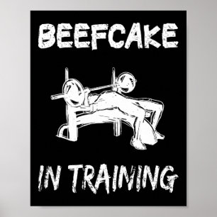 Beefaka i träningsgymmen Muscle Funny Bodybuilding Poster