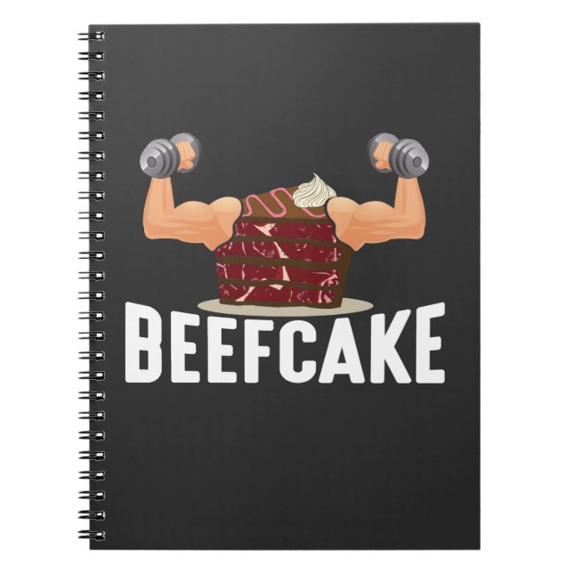 Beefaka Muscle Cake BodyBuilder Weightlift Pu Anteckningsbok (Framsidan)