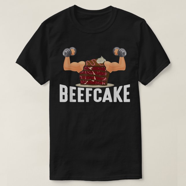 Beefaka Muscle Cake Fitness Weightlift Bodybui T Shirt (Design framsida)