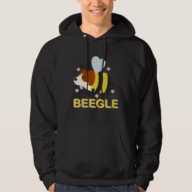 Beegle Beagle Bee  Dog Pun Cute Hoodie (Framsida)