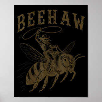 Beehaw Cowboy Western Skämt Rollig Biskopare Poster