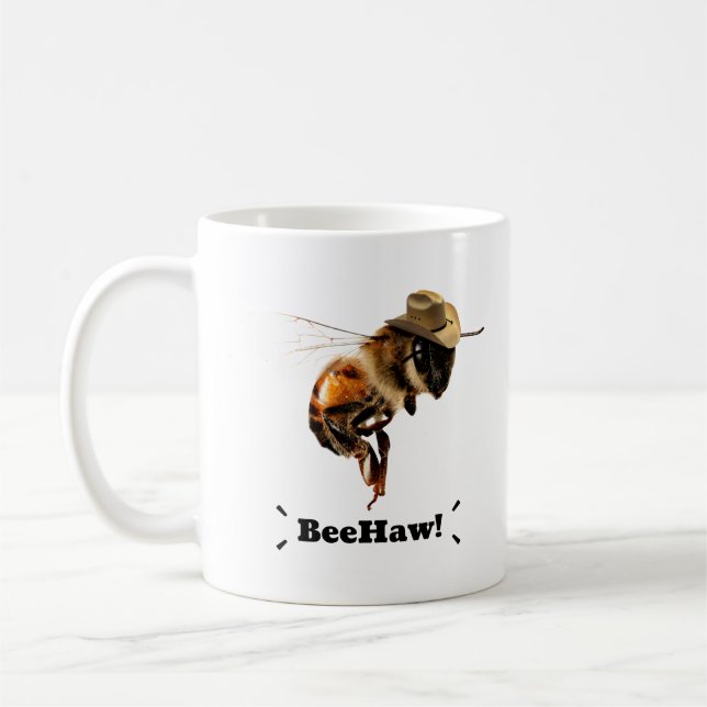 Beehaw Funny CowboyBee Kaffemugg (Vänster)