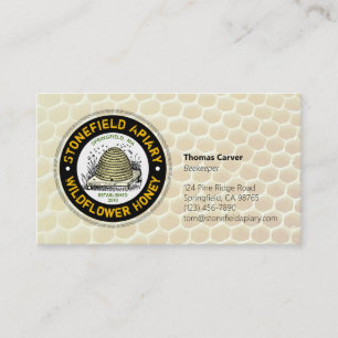 Beehive Apiary Golden Honeycomb Visitkort