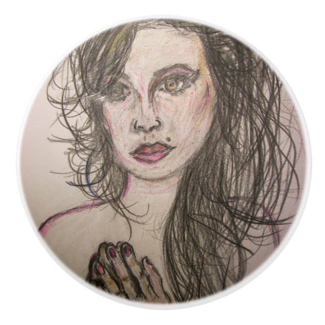 Beehive Girl Praying Knopp (Framsidan)