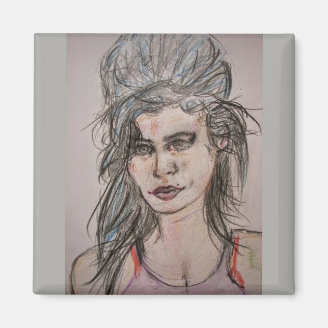 Beehive Girl Walking Magnet (Framsidan)