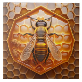 Beehive och Bee Ceramic Tile, Amber Färg Kakelplatta
