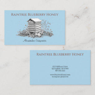 Beehive och Bees Vintage Cornblomma Blue Visitkort