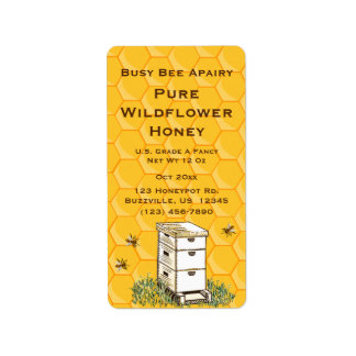 Beehive och Honeycomb Personlig Apiary Stil 2 Adressetikett