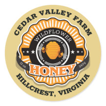 Beehive Sunburst honey Guld Classic Round Sticker