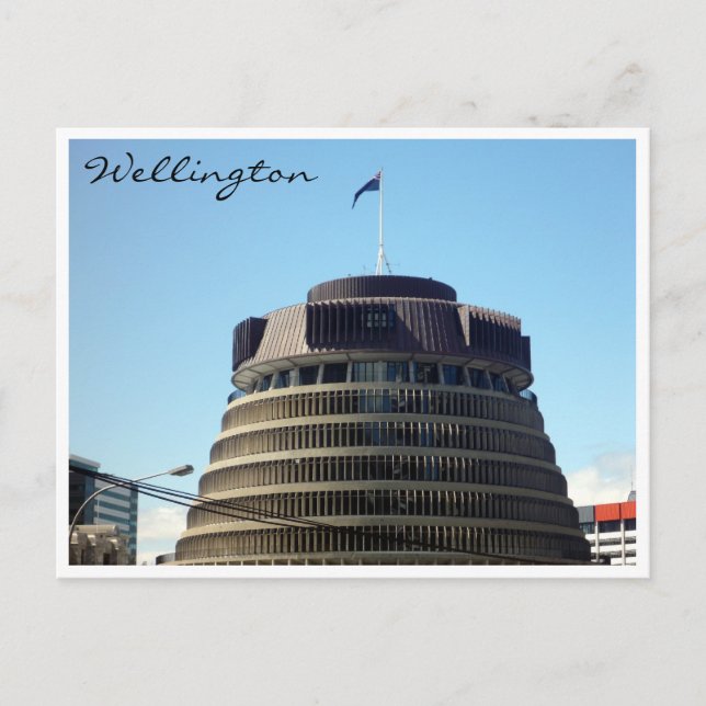 beehive top wellington vykort (Framsida)