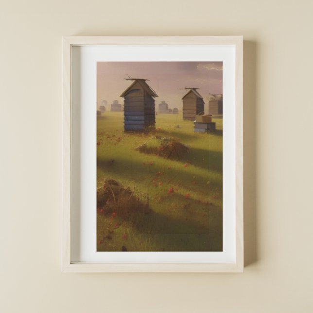Beehives Pastoral Art Scene Poster (Skapare uppladdad)