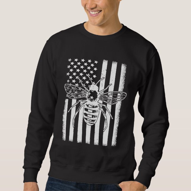 Beekee Bee Honeycomb Bebiarmeper Beekee (amerikans Lång Ärmad Tröja (Framsida)