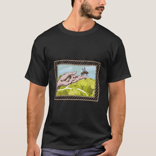 Beekeeg Bee Honey Honeycomb Beekeeper T Shirt (Framsida)