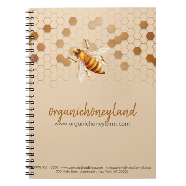 Beekeeper Apiary Honeycomb Gold Elegant Anteckningsbok (Framsidan)
