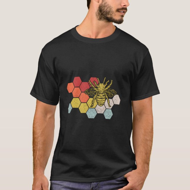 Beekeeper Bee Honeycomb Beekeeg T Shirt (Framsida)