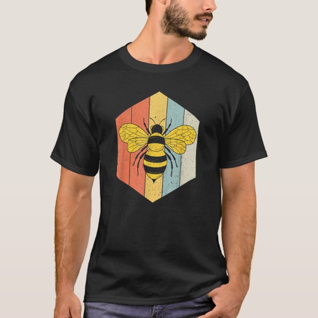 Beekeeper Beekeeping Bumblebee Vintage Retro Bees T Shirt (Framsida)
