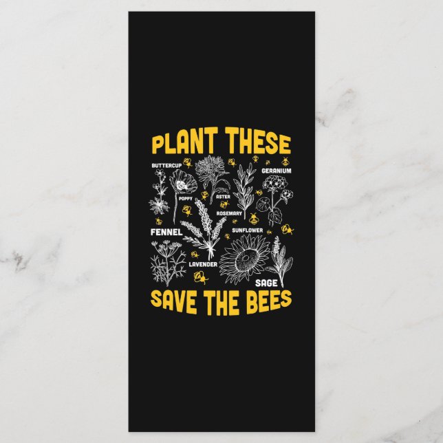 Beekeeper Gift | Plant These Save The Bees Meny (Framsida)
