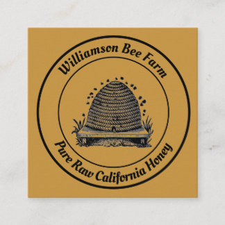 BeeKeeper Honung Apairist Vintage Hive Design Fyrkantigt Visitkort