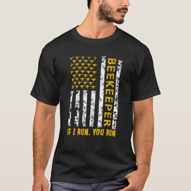 Beekeeper Men Women US Flag Honeybee Beekeeping Be T Shirt (Framsida)