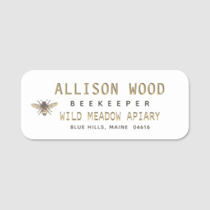 BEEKEEPER NAMN BRICKA med Honeybee Namnbricka