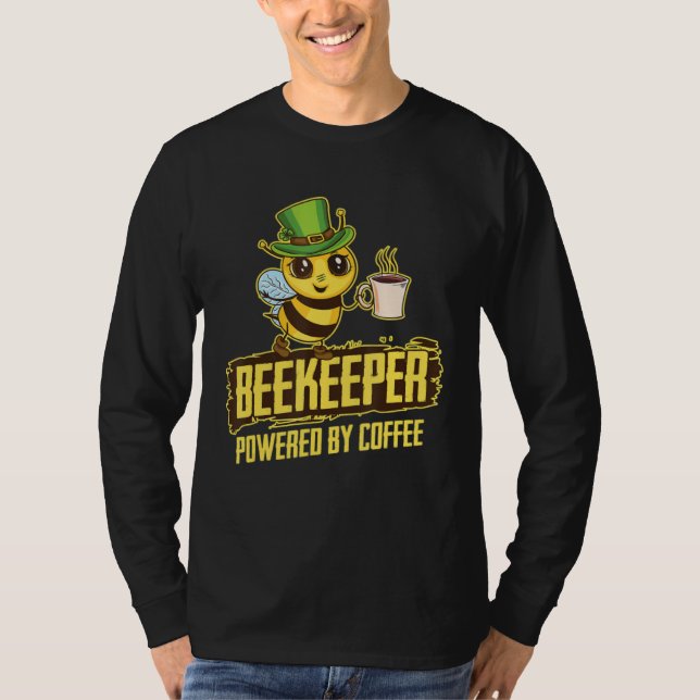 Beekeeper Powered Coffee St Patrick Bee Beekeeping T Shirt (Framsida)