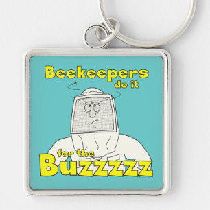 Beekeepers gör det för Buzzzzzen - Keychainen Fyrkantig Silverfärgad Nyckelring