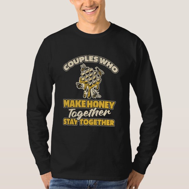 Beekeeping Couple Honey  Bee Honeycomb Beekeeper T Shirt (Framsida)