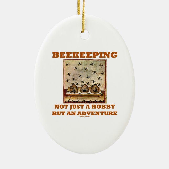 Beekeeping inte precis en hobby men ett äventyr julgransprydnad keramik (Baksidan)