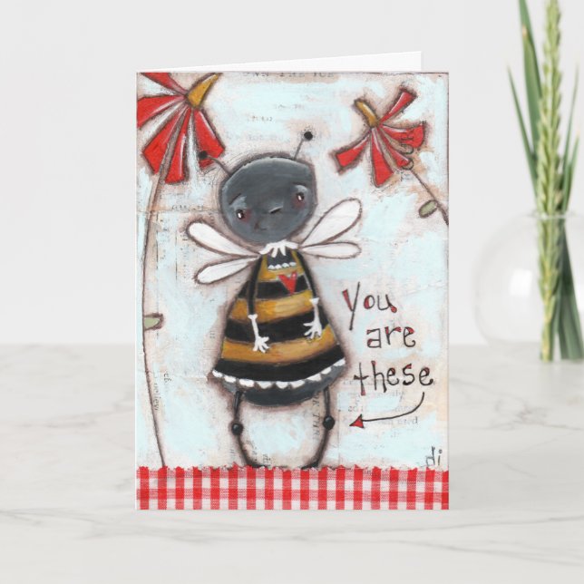 Bee'Knees - Greeting Card Tack Kort (Framsida)
