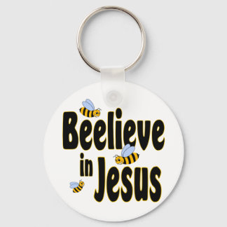 Beelieve in Jesus Black Nyckelring