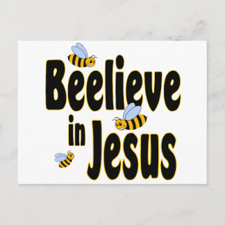 Beelieve in Jesus Black Vykort