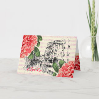 Beella Italien peony Greeting Card Kort