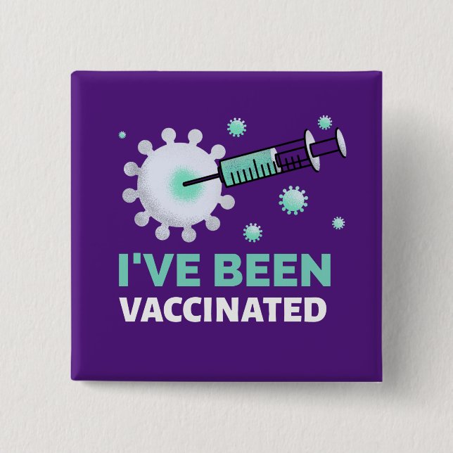 Been vaccinerad Lila av Covid Teal Knapp (Framsida)