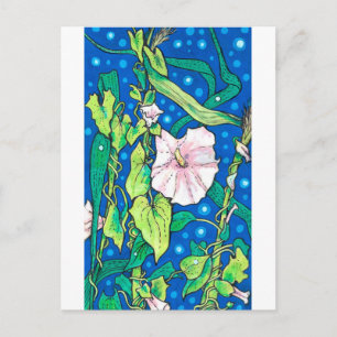 Beendweed Reed Summer Wildblommor Blommigt Paintin Vykort