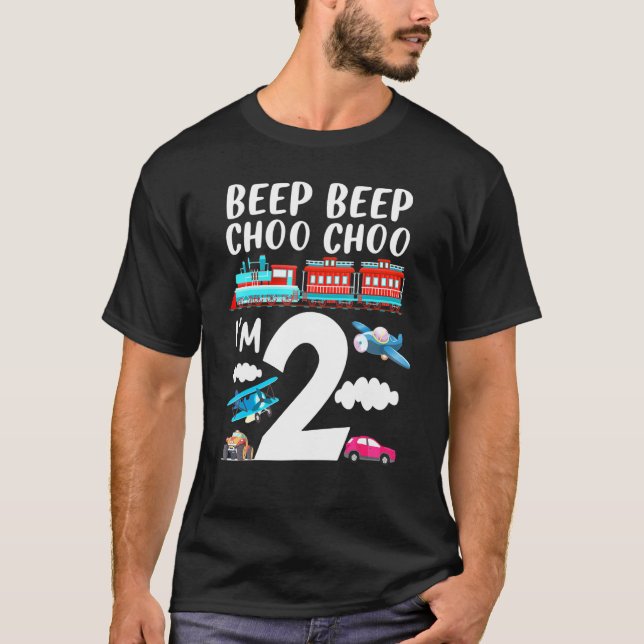 Beep Beep Choo Im 2:a födelsedagen Party T Shirt (Framsida)