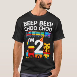 Beep Beep Choo Im 2 Tåg 2:a födelsedagen Party T Shirt